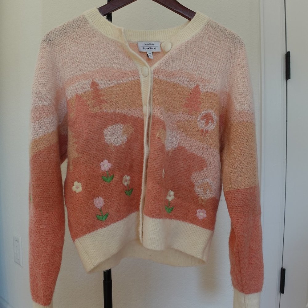 & Other Stories floral Landscape jacquard Cardigan M